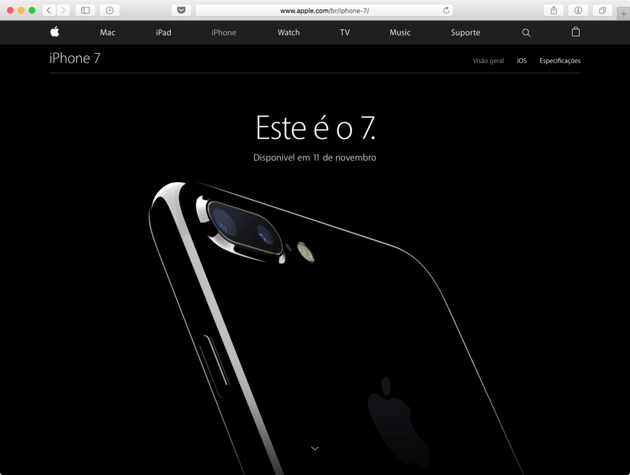 Store says iPhones 7 and 7 Plus will be launched in Brazil on November 11 [atualizado: data confirmada]