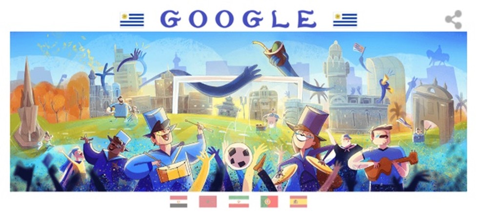 Uruguay one of the countries that receives tribute from Google in doodle this Friday, 15th Photo: Divulgao / Google
