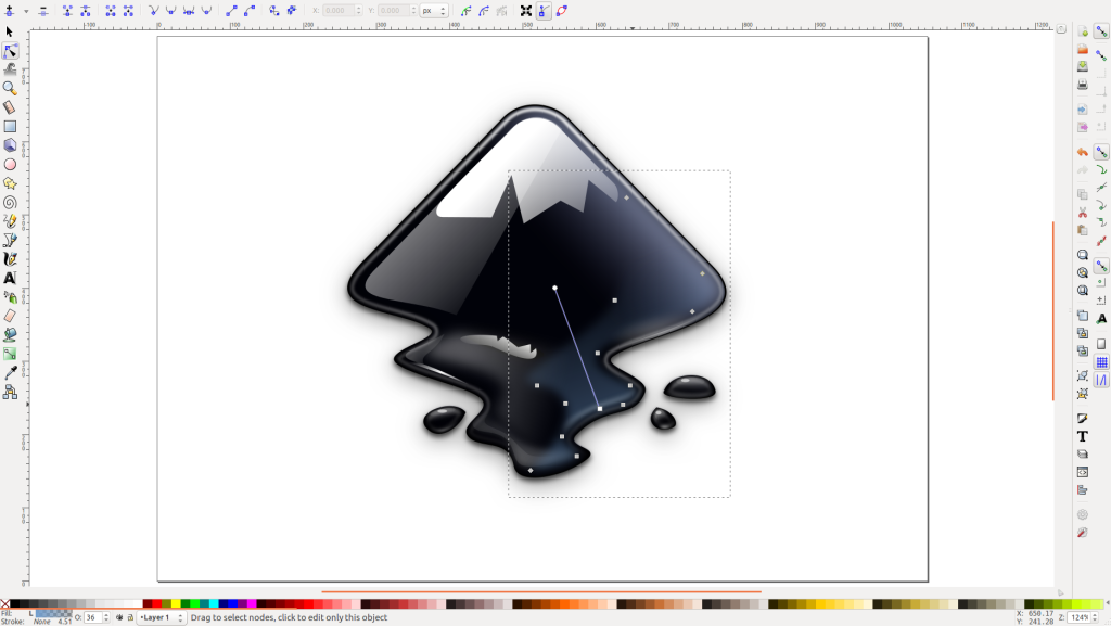 Inkscape logo being manipulated