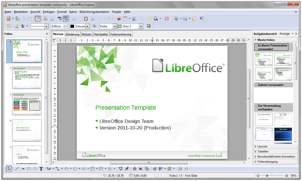 Slideshow in Libre Office