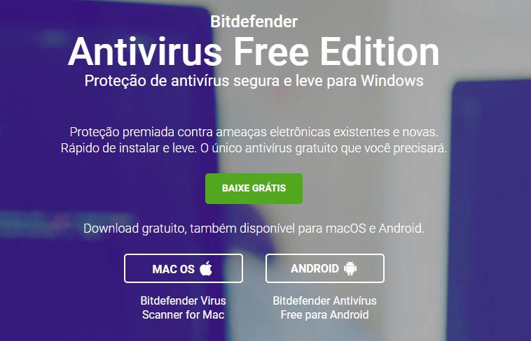 BitDefender antivirus free download screen