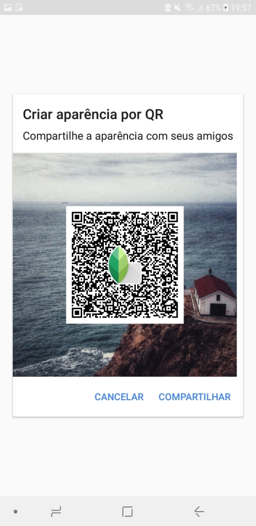 Snapseed, Android application, with focus on the tab 