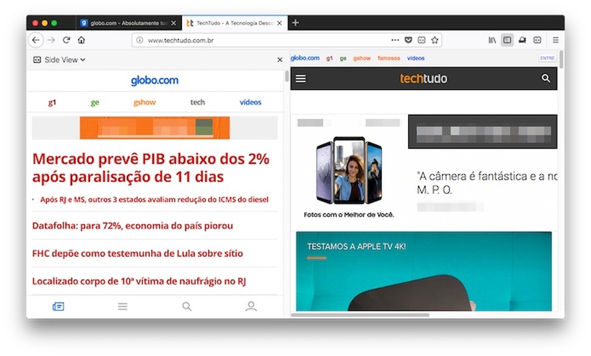 How to view two pages side by side in Firefox | Browsers