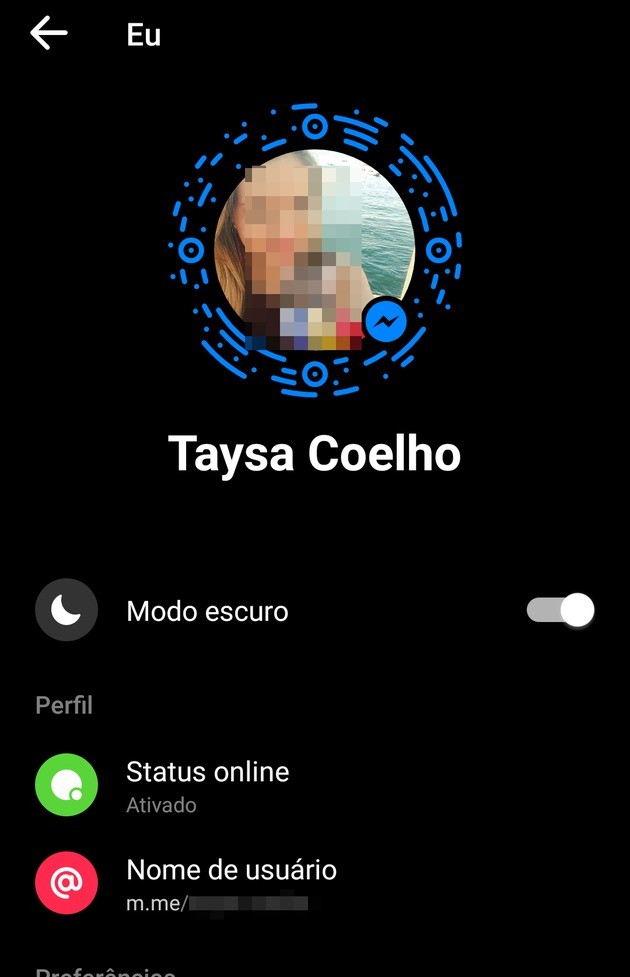 Enable Facebook Messenger dark mode