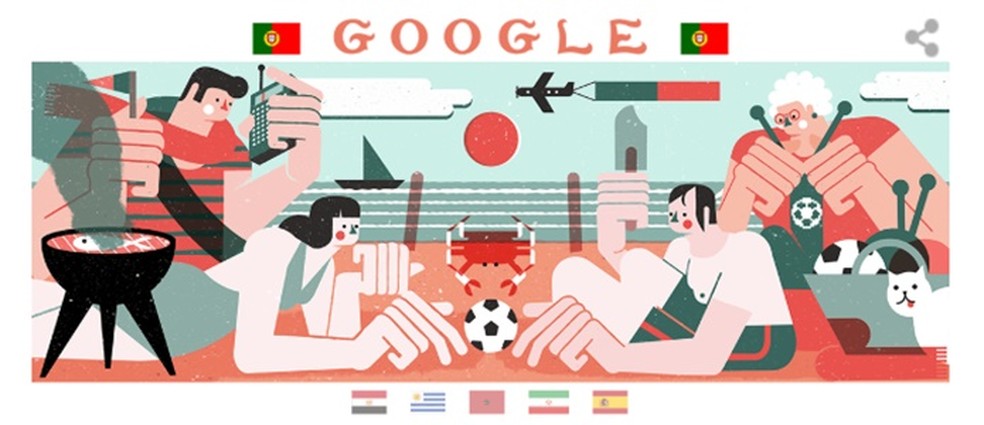 Portugal one of the countries that receives Google's tribute in doodle this Friday, 15th Photo: Divulgao / Google
