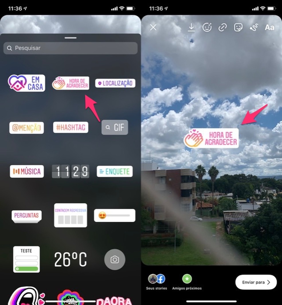 When to set a Time to Thank sticker in an Instagram Stories post Photo: Reproduo / Marvin Costa