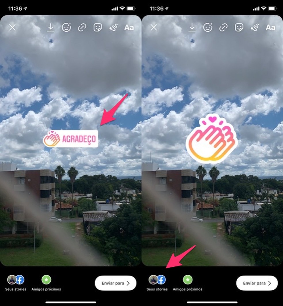 When publishing a post using the Instagram Time to Thank sticker in the stories Photo: Reproduo / Marvin Costa