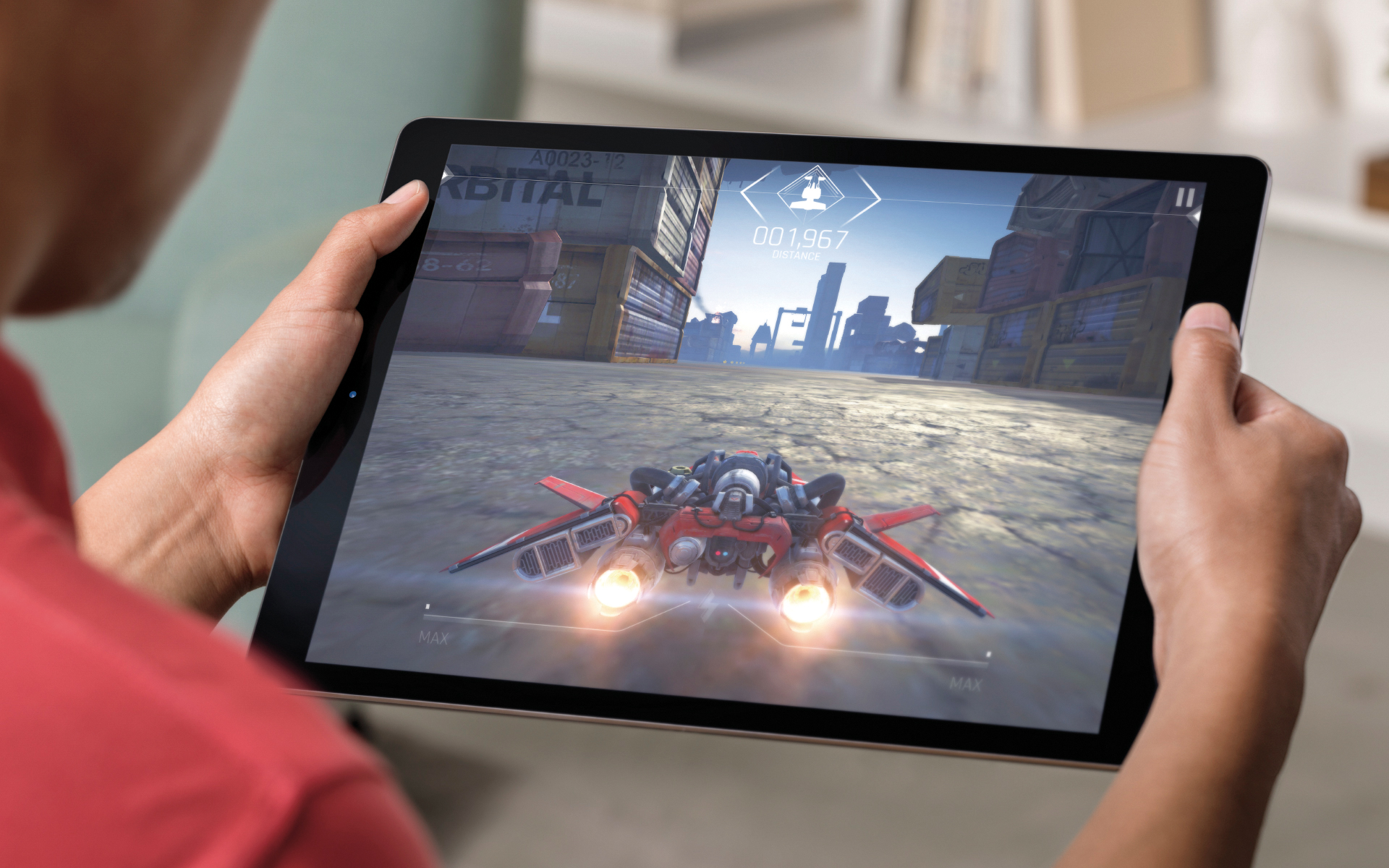 User playing on an iPad Pro