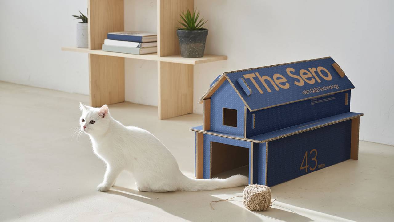 Samsung TV packaging could turn into a home for your cat