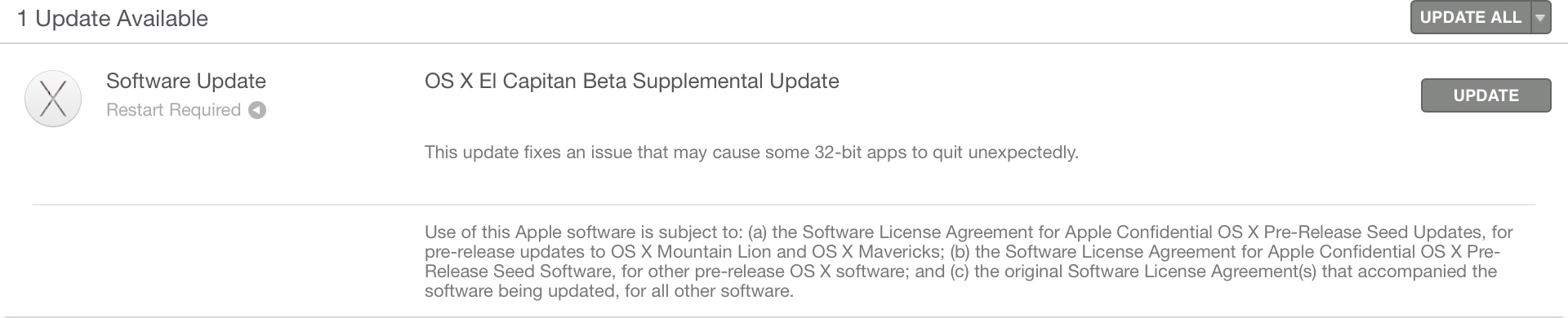 Apple releases complementary update for those testing OS X El Capitan 10.11