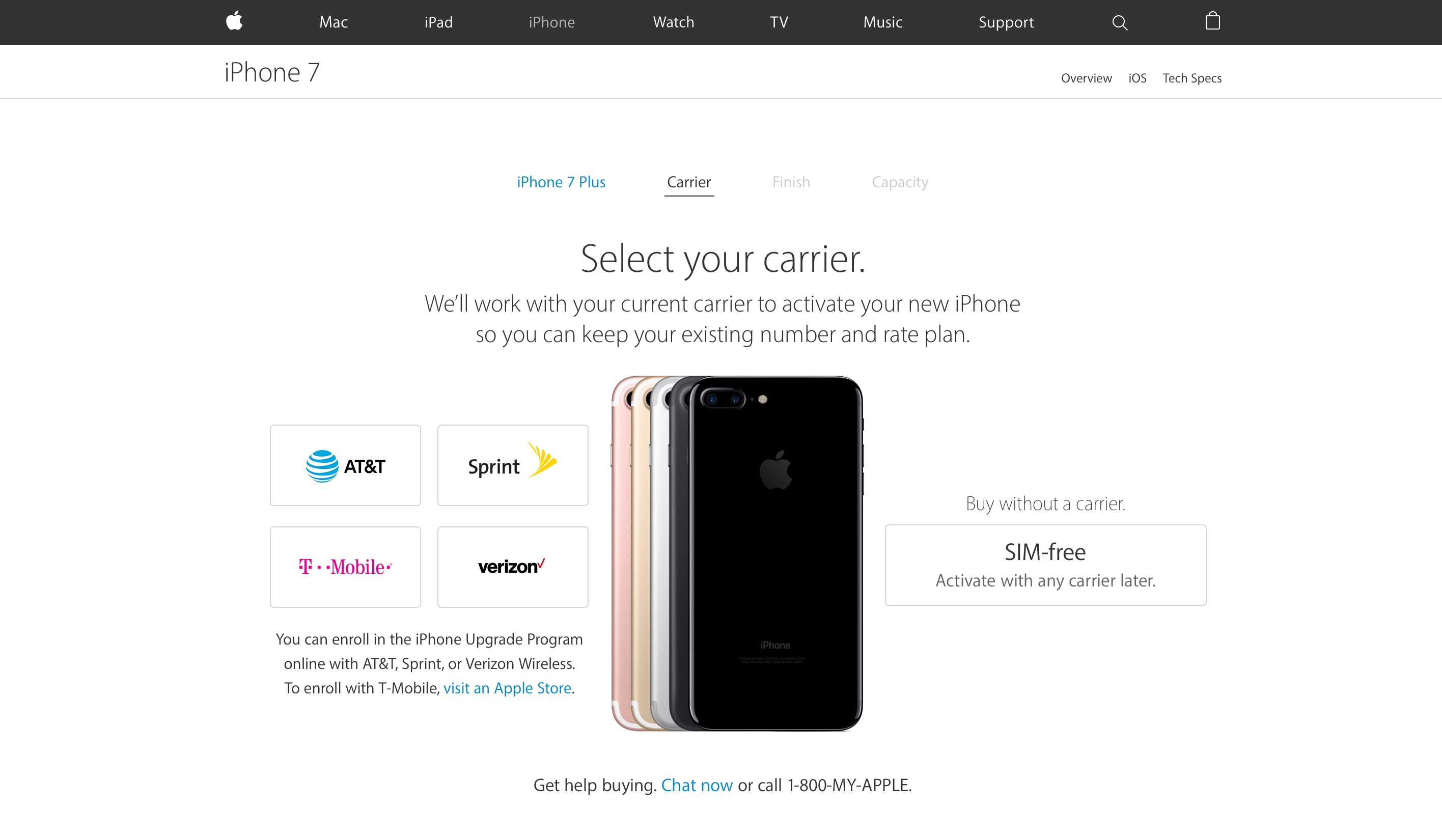 Unlocked iPhones for sale on Apple's online store