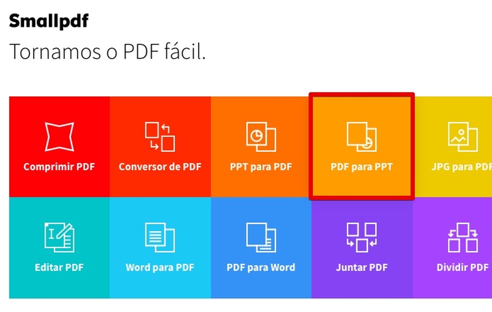 Open the PDF to PPT file conversion tool Photo: Reproduo / Helito Bijora