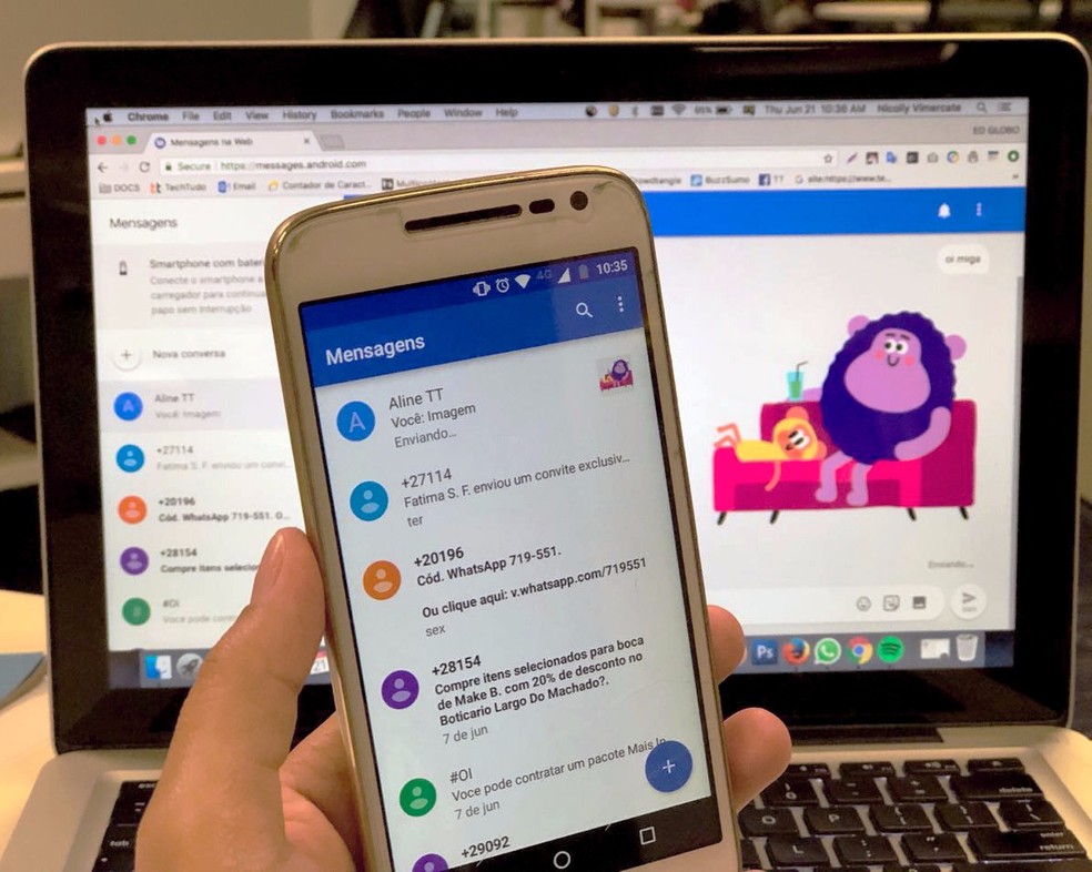 Learn how to use Android Messaging on the web from your PC Photo: Nicolly Vimercate / dnetc