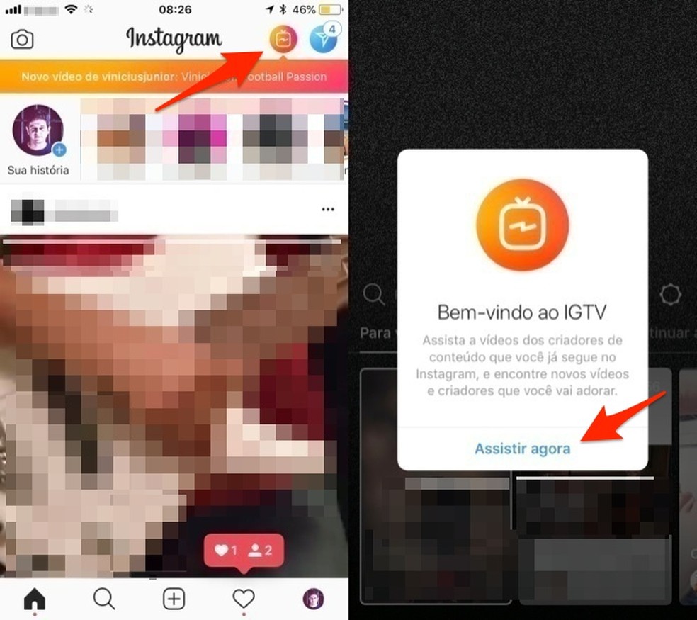 When to access IGTV inside the Instagram app Photo: Reproduo / Marvin Costa