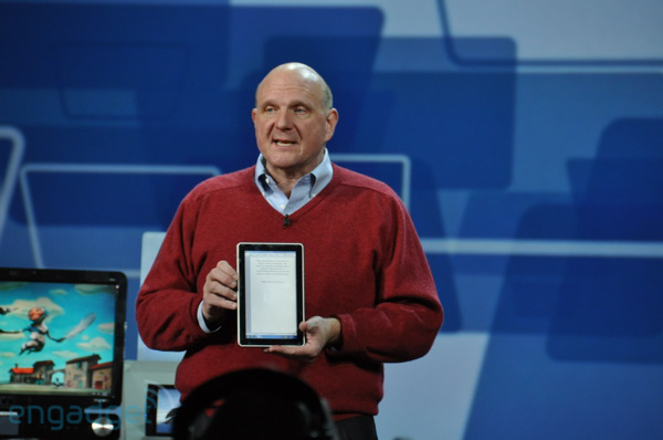 It wasn't Courier yet, but Steve Ballmer did present a tablet at CES: the HP Slate