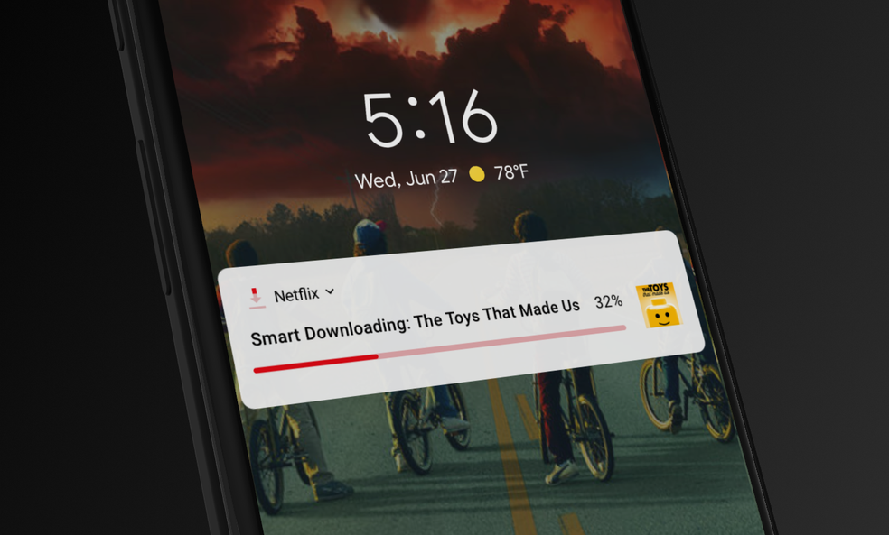 Android notification warns of automatic download Photo: Divulgao / Netflix