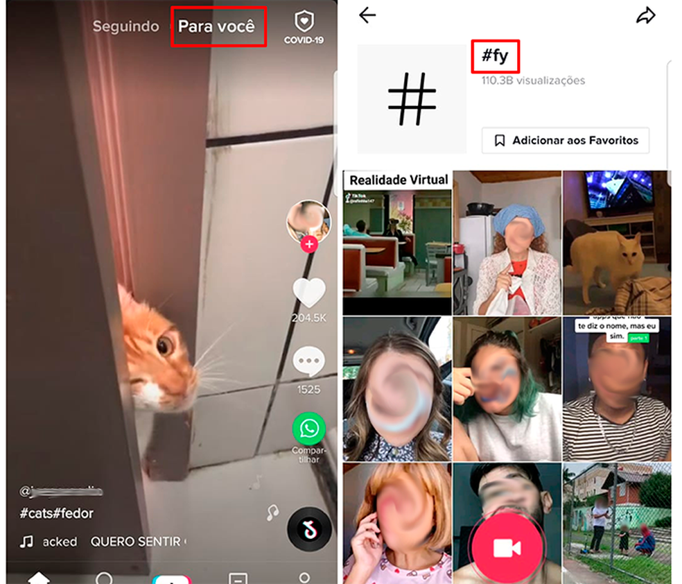 The tag #FY on TikTok used to give more visibility to posts Photo: Reproduo / Emanuel Reis