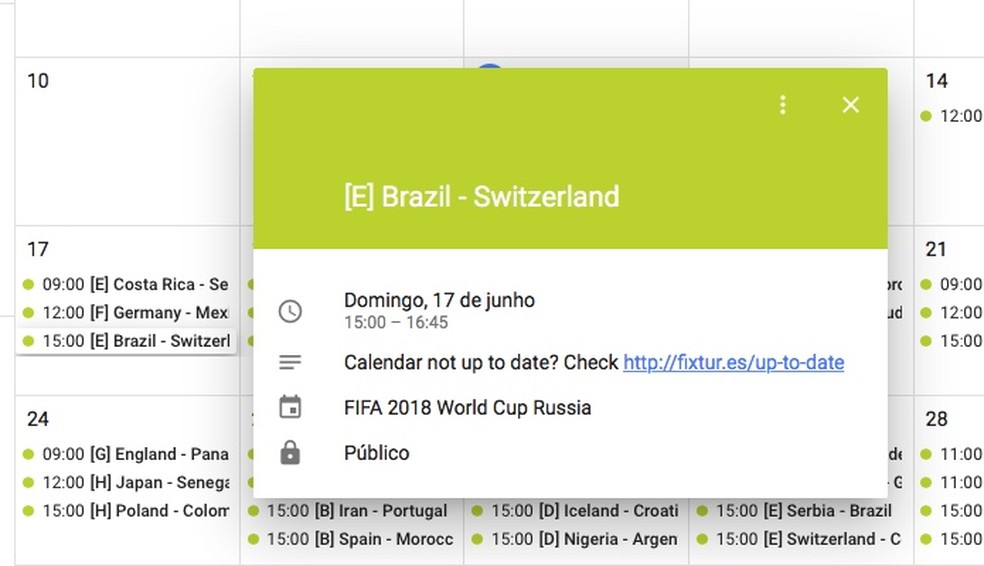 Learn how to add game schedules to Google Calendar Photo: Reproduo / Helito Bijora