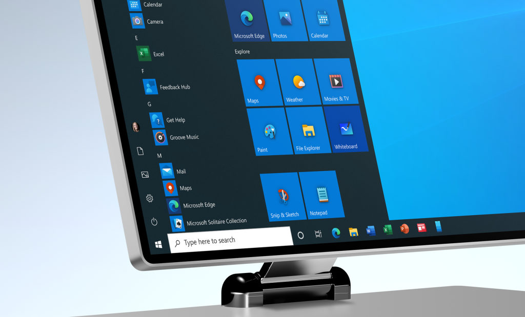 Windows 10 computer monitor