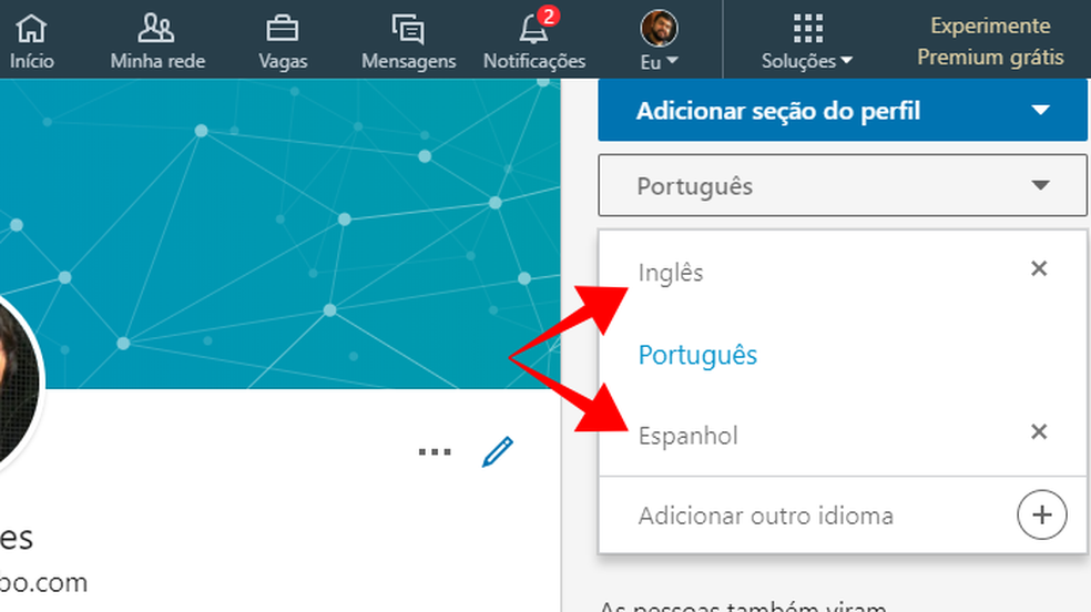 Edit your LinkedIn CV in another language Photo: Reproduo / Paulo Alves