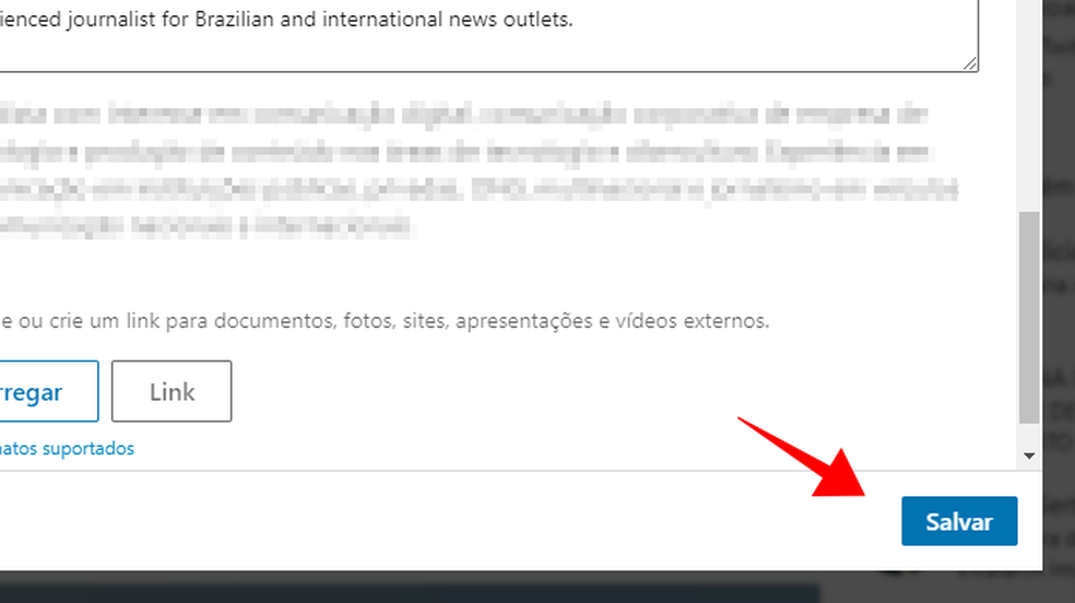 Save the translation to another language on LinkedIn Photo: Reproduo / Paulo Alves