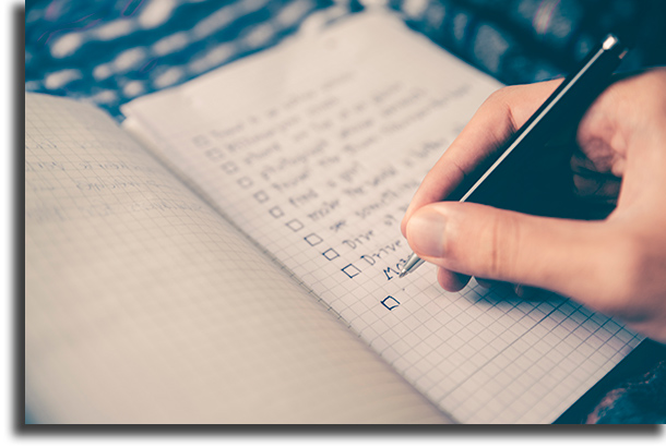 Create a list of ideal tasks to get more productive
