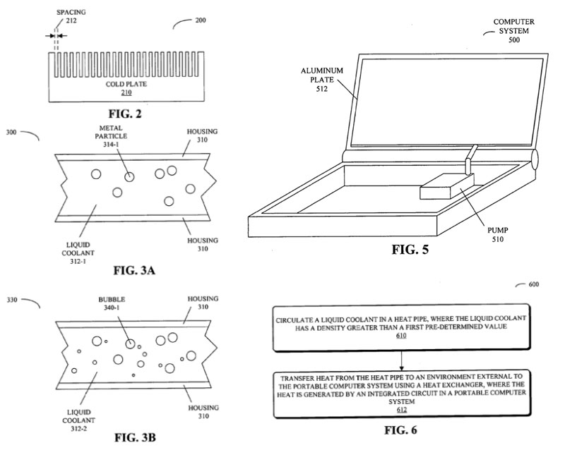 Apple files patent applications with water cooling techniques for notebooks