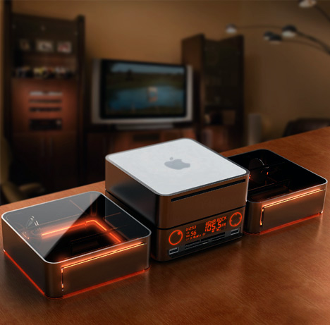 Add-on concept for Mac mini: Radio Speaker System