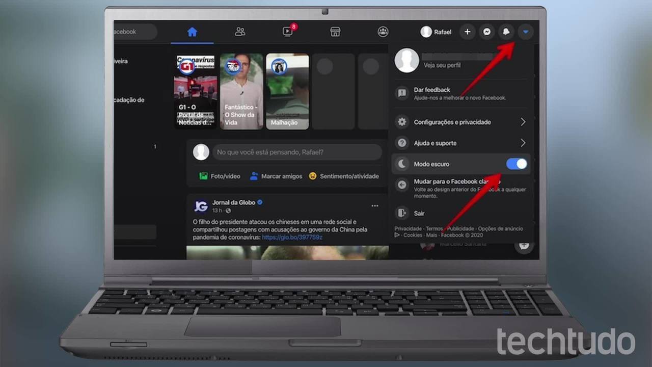 How to use Facebook in dark mode on PC