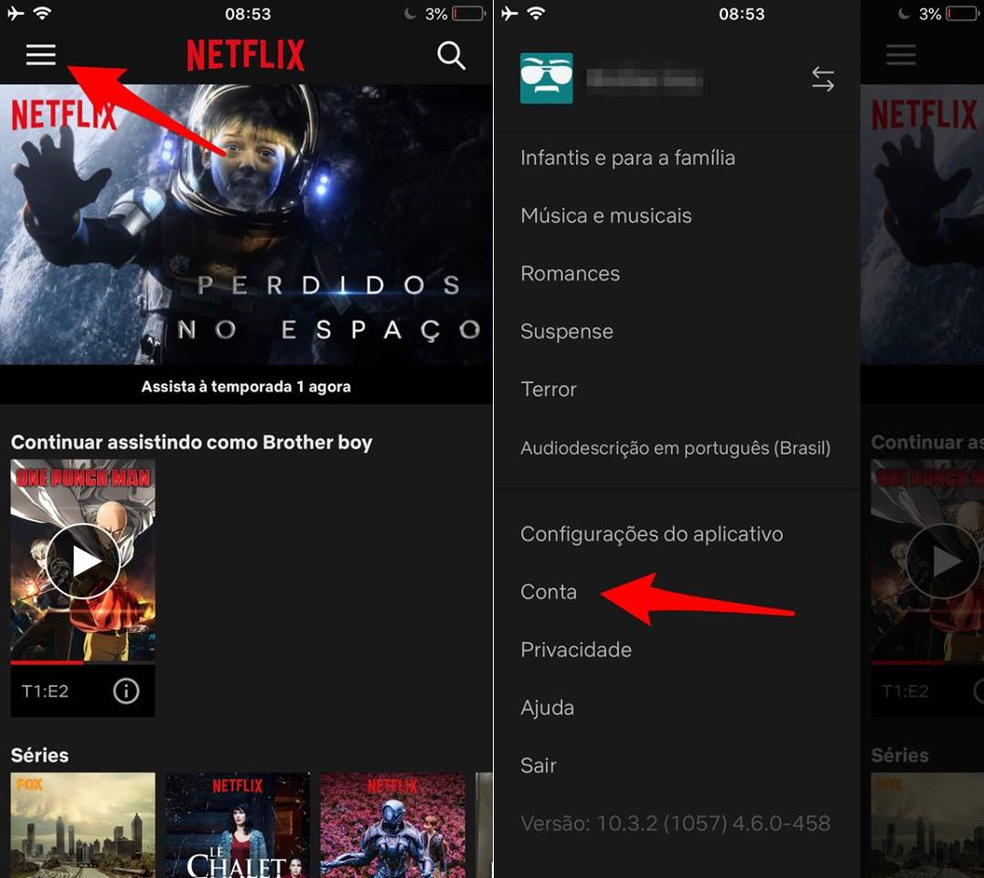 Open the Netflix app on your phone Photo: Reproduo / Lucas Mendes