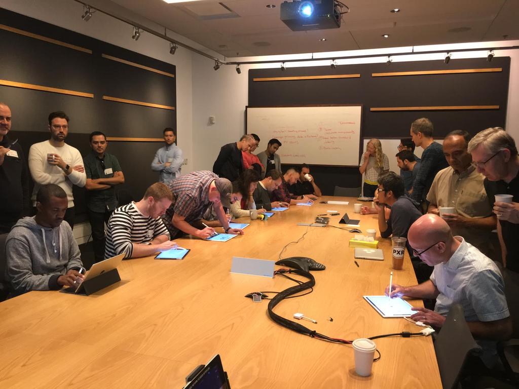 Pixar employees play with iPad Pro and Apple Pencil