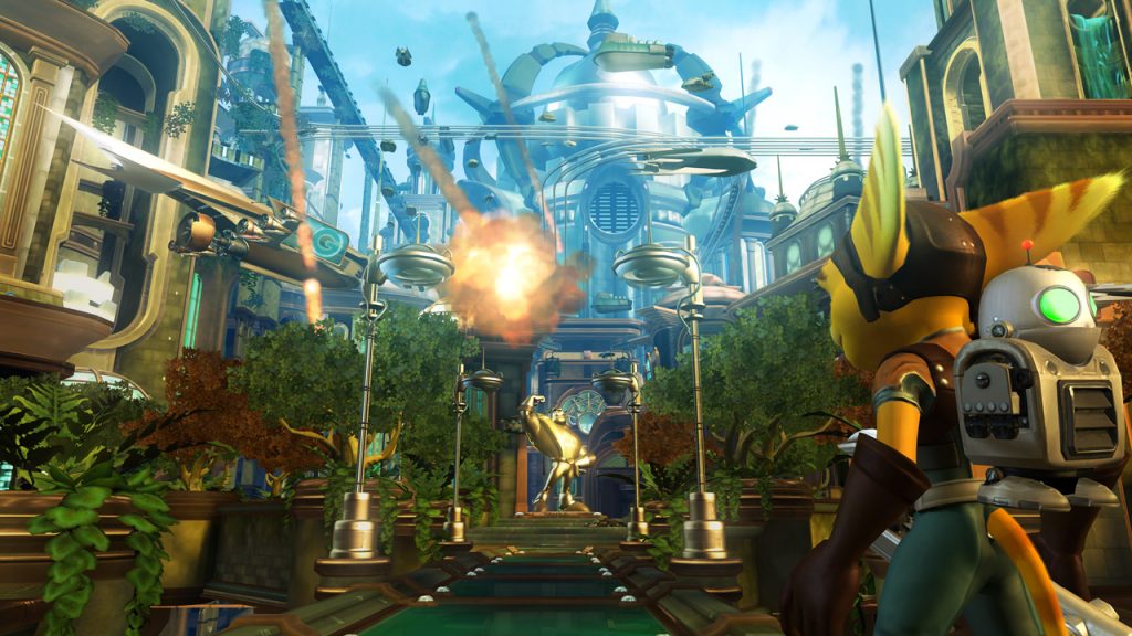 Ratchet and Clank in one of the game's scenarios.