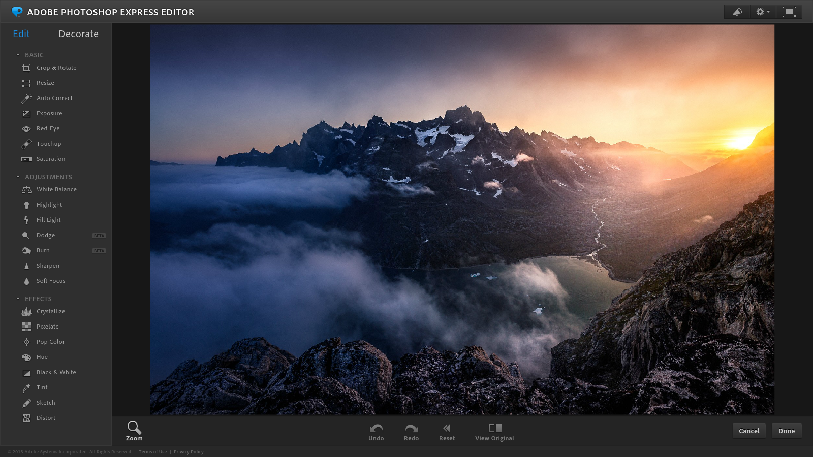 Adobe Photoshop Express is among the best photo editors