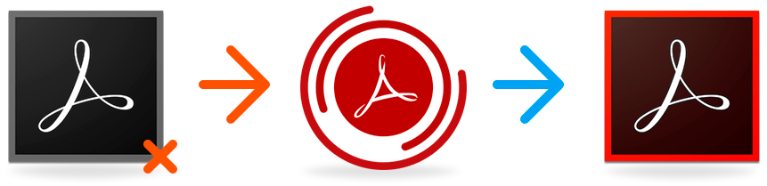 adobe reader, recovery software logos (recovery toolbox and acrobat reader)