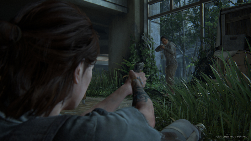 Ellie shooting from the ground