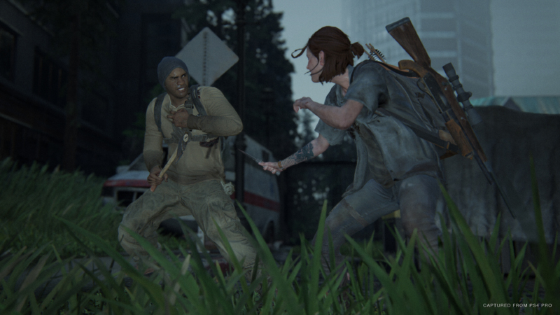 Ellie attacking an enemy