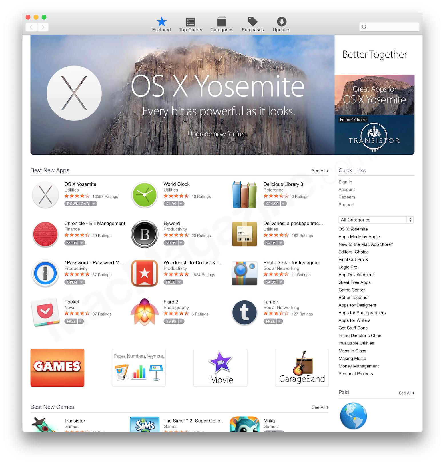 Mac App Store visuals revamped and now complies with OS X Yosemite