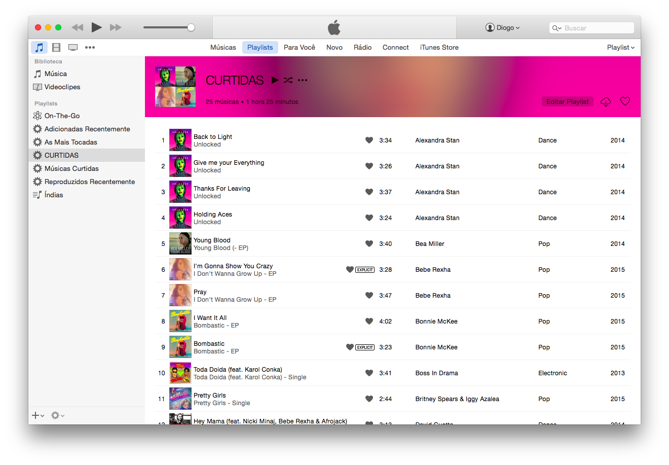Creating a playlist of songs on Apple Music