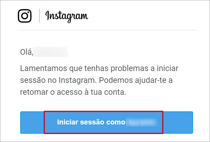 Instagram password recovery email