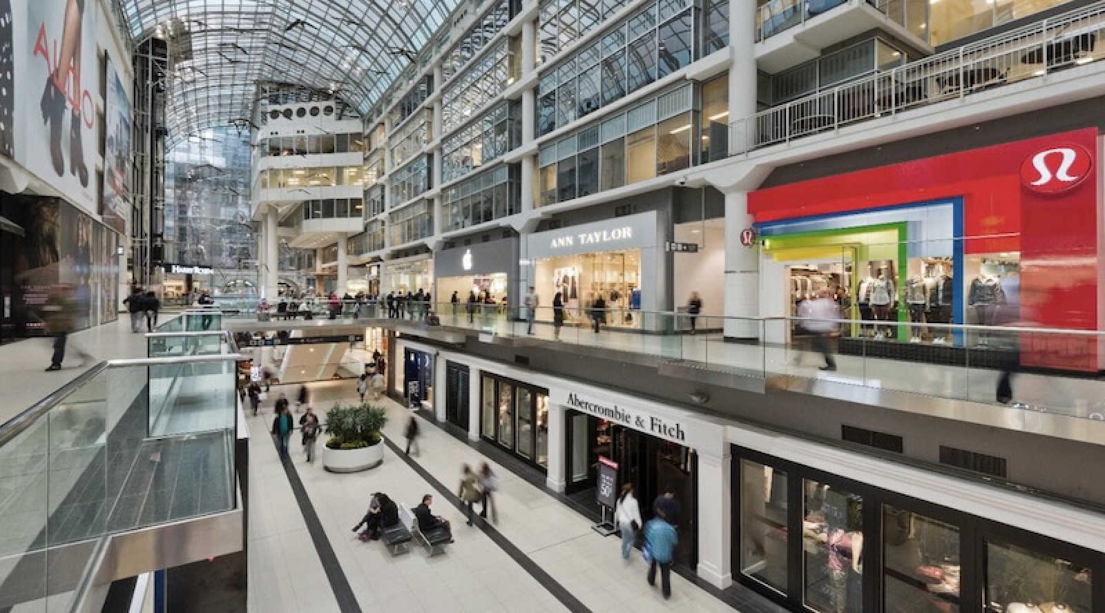 Toronto Eaton Center with current Apple store and future location