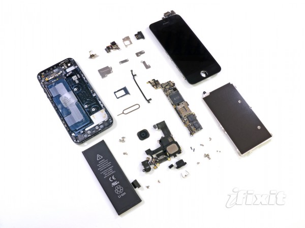 iPhone 5 disassembled by iFixit