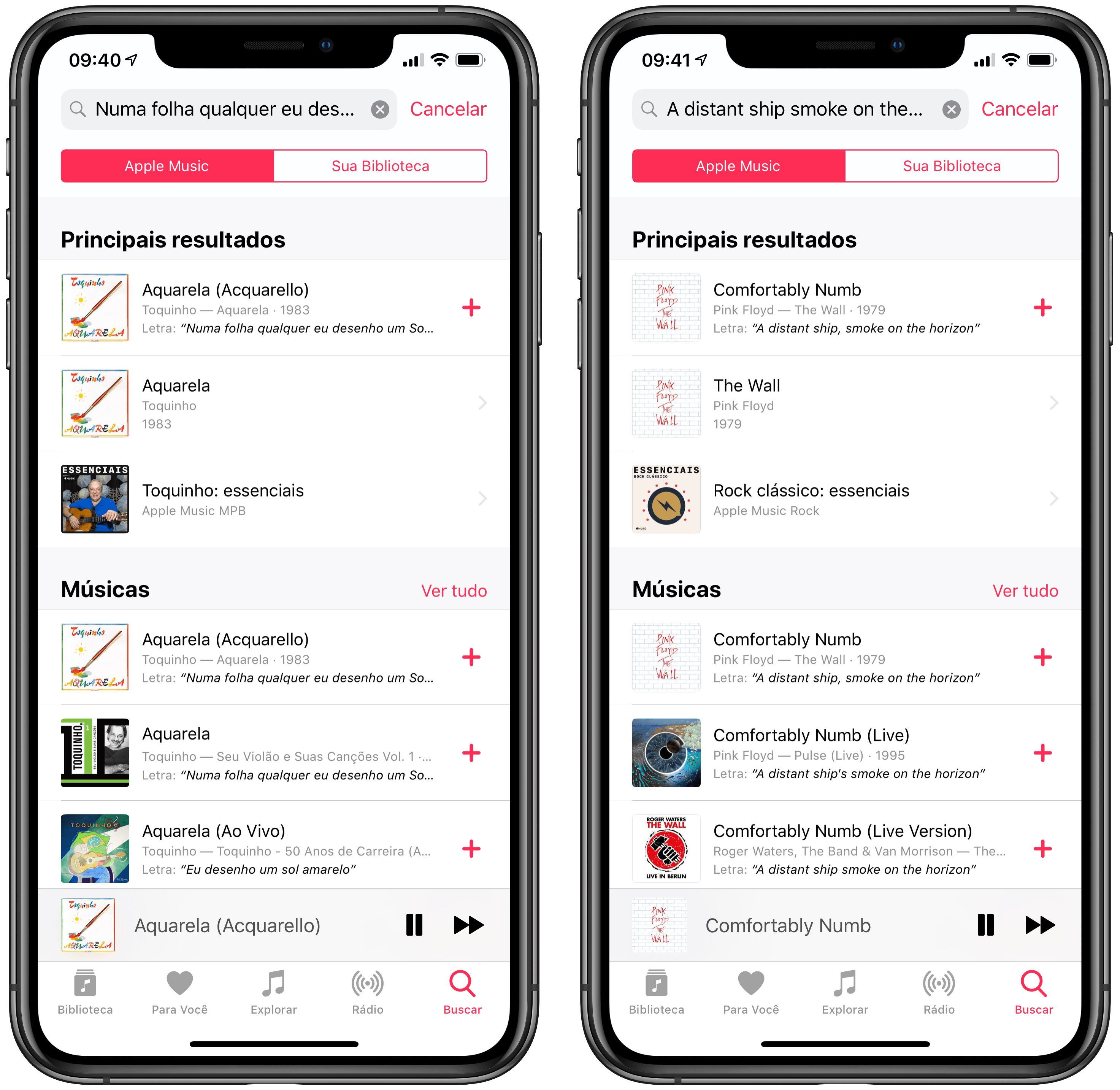 Search for lyrics on Apple Music