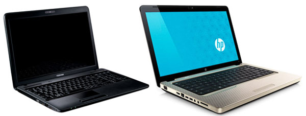 Toshiba and HP notebooks, the best-selling products by Chip7 and Staples, respectively.