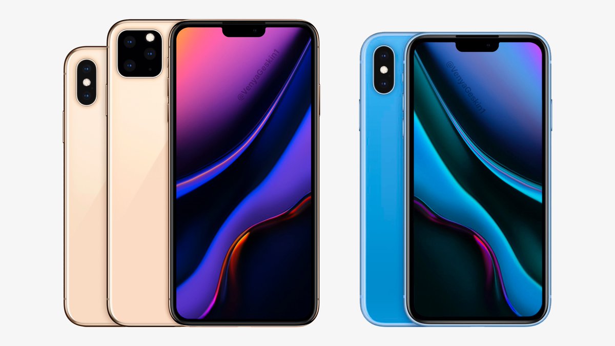 Concept of the line of iPhones for 2019