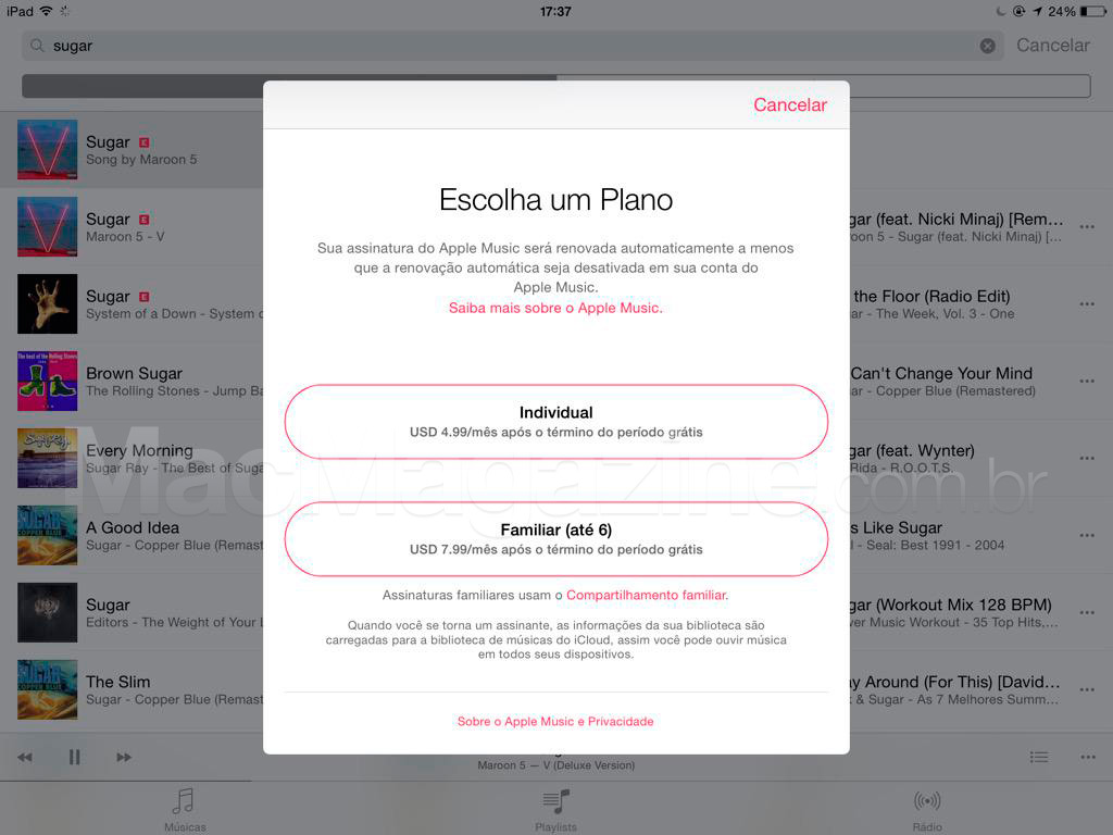 Apple Music may cost US $ 5 / month in Brazil, or US $ 8 / month in your family plan