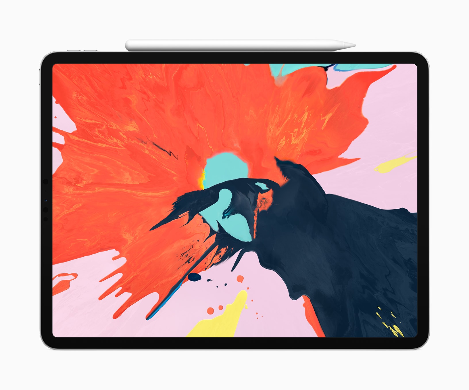 iPad Pro lying with Apple Pencil magnetically attached to it