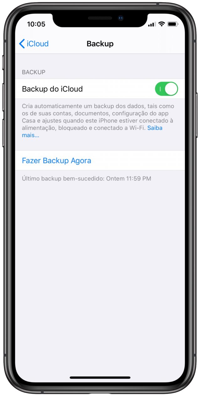ICloud Backup on iPhone