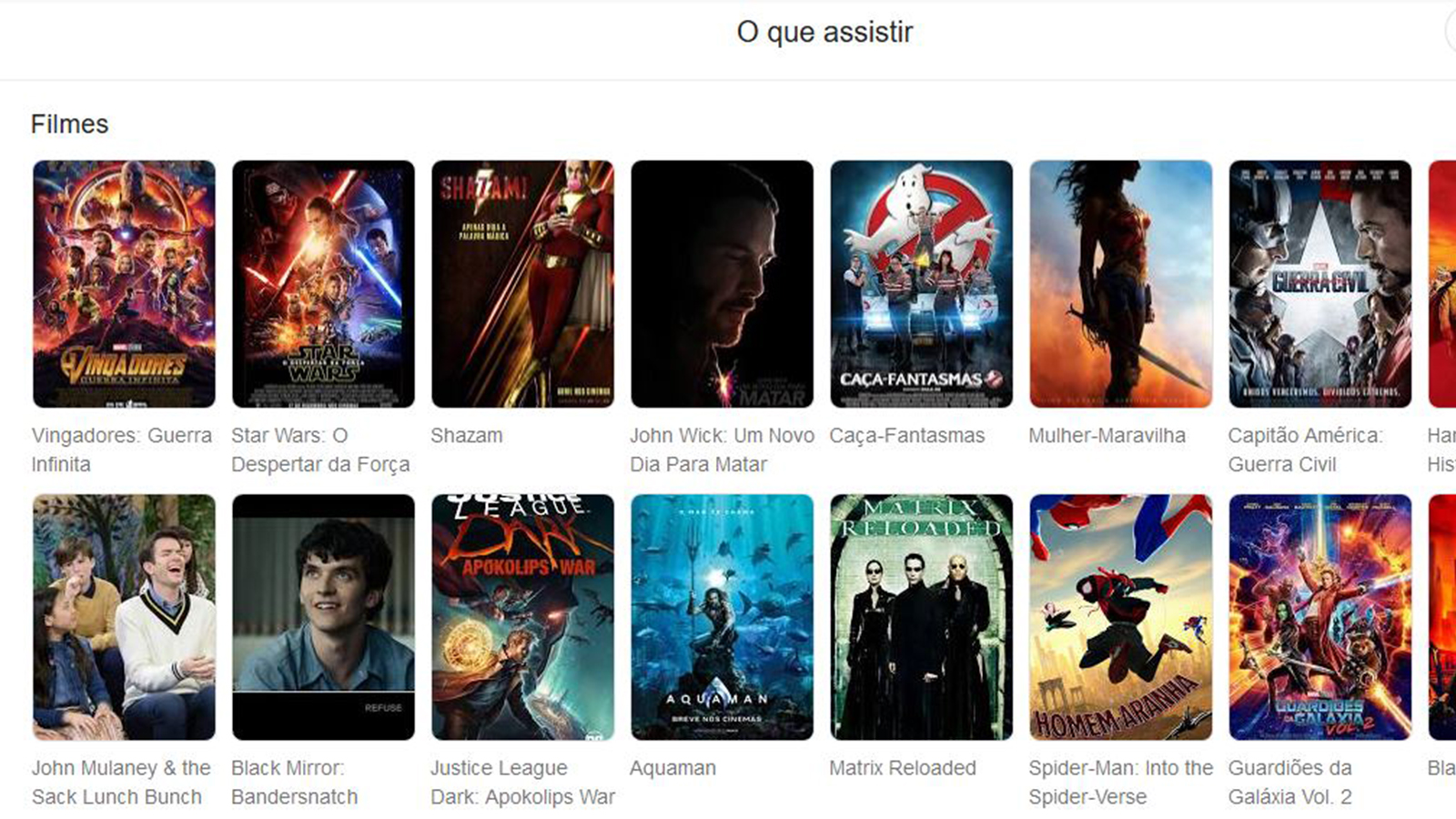 Google now gives suggestions for movies and series for you to watch