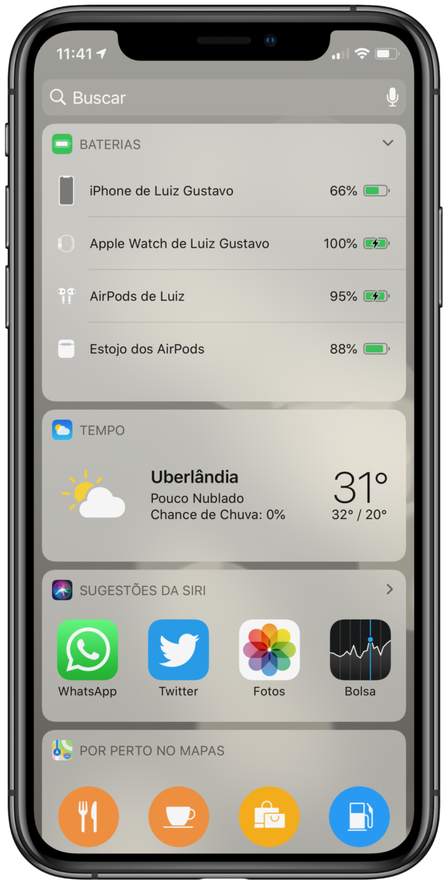 Battery widget on iPhone