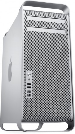 New Mac Pro tower seen from the side and bottom